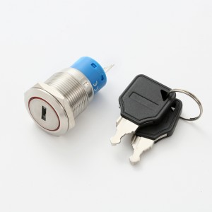 ELEWIND 19mm κλειδαριά κλειδιού από ανοξείδωτο χάλυβα μεταλλικός διακόπτης κουμπιού 1NO1NC τύπου συντήρησης ή επιστροφής (PM192F-11Y/21)