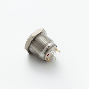 ELEWIND 16mm осветлен симбол за напојување притискање на прекинувачи (PM161F-10ET/J/B/12V/S)