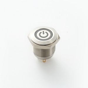 ELEWIND 16 mm simbol de putere iluminat comutatoare cu apăsare (PM161F-10ET/J/B/12V/S)