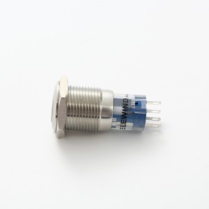 Vòng 16mm kim loại chiếu sáng Nút nhấn bằng thép không gỉ có ký hiệu nguồn (PM162F-11ET / B / 12V / S, PM162F-ZET / B / 12V / S)