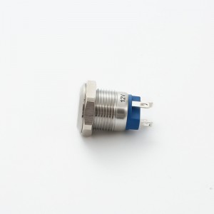 ELEWIND 12mm kovový tlačítkový spínač momentální 1NO s kruhovým světlem (PM121F-10E-S)
