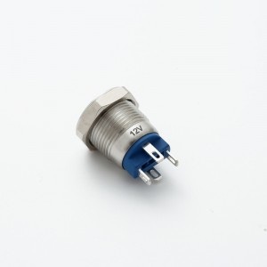 ELEWIND 12mm metalen drukknopschakelaar kortstondig 1NO met ringlicht (PM121F-10E-S)