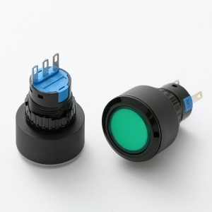 Interruptor de botão de pressão de superfície plana de plástico ELEWIND 22mm (PB223PY-11ZD/G/12V ，PB223WY-11D/G/12V)