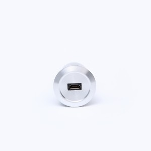 22 mm montažni premer, kovina, eloksiran aluminij, priključna vtičnica USB USB2.0 Micro Female B na moški B