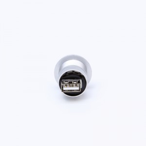 Plastová zásuvka USB konektora s montážnym priemerom 22 mm USB2.0 Female B až Female A