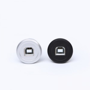 22 mm montāžas diametra plastmasas USB savienotāja ligzda USB2.0 Female B līdz Female A