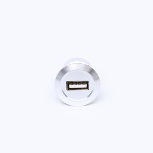 Метален дијаметар на монтирање 22mm Алуминиумски елоксиран USB конектор приклучок USB2.0 Female A to Female A