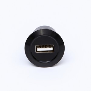 22mm 取り付け直径 金属 アルミニウム アルマイト USB コネクタ ソケット USB2.0 メス A からメス B