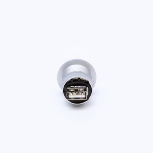 Diameter pemasangan 22mm soket konektor USB plastik USB2.0 Female A to Female A