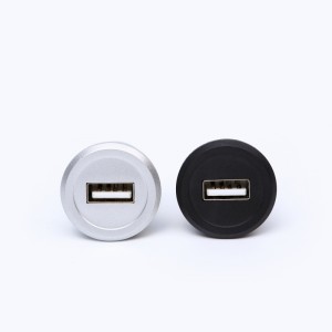 Prise de connecteur USB en plastique de 22 mm de diamètre de montage USB2.0 femelle A à femelle A