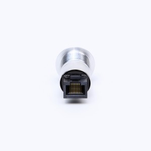 22mm diameter pemasangan logam Aluminium soket konektor USB anodized USB2.0 RJ45 Female to Female
