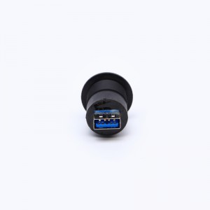 22 mm-ko muntaketa-diametroko plastikozko USB konektorearen entxufea USB3.0 Eme A A emetik A