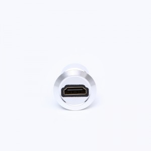 22mm মাউন্টিং ব্যাস মেটাল অ্যালুমিনিয়াম অ্যানোডাইজড USB সংযোগকারী সকেট USB2.0 HDMI মহিলা থেকে পুরুষ