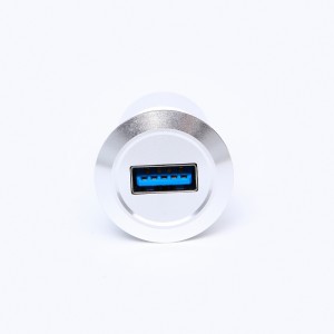 22mm ningkatna diaméter logam Aluminium anodized konektor USB stop kontak USB3.0 bikang A pikeun ngetik C jalu C