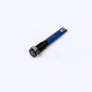 6 mm metallist mustast messingist või roostevabast terasest või nikeldatud messingist veekindel IP67 LED-indikaatortuli (PM06F-D/G/12V/A)