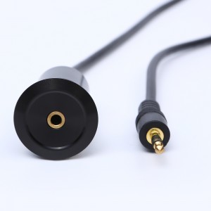 22 mm monteringsdiameter metall Aluminium anodisert Audio USB-kontakt USB2.0 STEREO FEMALE til HANNE med 150 cm kabel