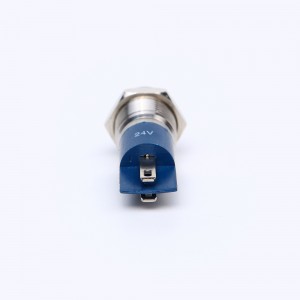 Metall de capçal pla de 12 mm Llautó negre Llautó niquelat d'acer inoxidable IP67 Indicador LED Làmpada de senyal 12-24V (PM12F-D)