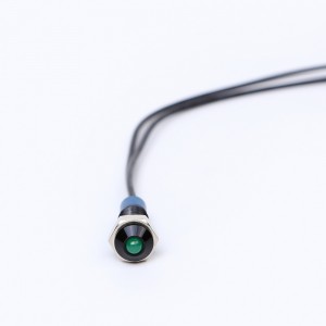 6 mm ravna glava od nehrđajućeg čelika od crnog mesinga Svjetlosni indikator Signalna lampa s kabelom 15 cm (PM06F-D/X/R/12-24V/S)