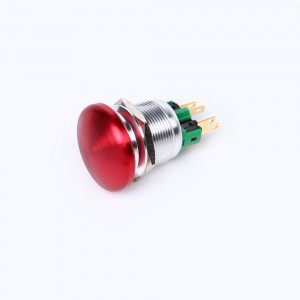 ELEWIND آلیاژ آلومینیوم 22 میلی متری فلزی با دکمه فشاری قارچ سر بزرگ، قفل لحظه ای (1NO1NC) (PM221-11M)