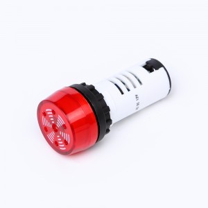 22mm plastic intermittent buzzer na may flash LED light 12V 24V 110V 220V AD16-22SM