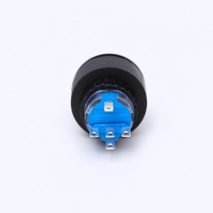 ELEWIND 22mm ronde ring verlichte selector plastic keuzeschakelaar (PB223PY-11X/21/R/12V)