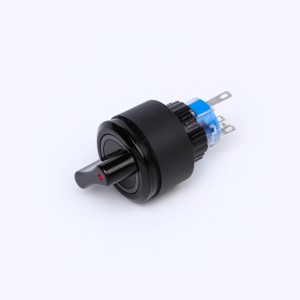 ELEWIND 22mm Round Ring iluminado piliin ang plastic selector push button switch (PB223PY-11X/21/R/12V )