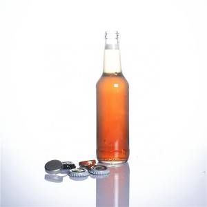 275 ml okrúhla priehľadná sklenená fľaša na nealkoholický nápoj sýtený oxidom uhličitým