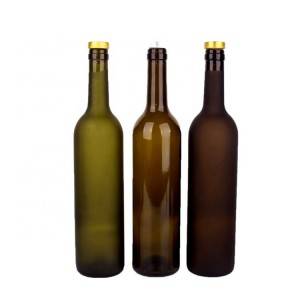 Výrobná propagačná čínska fľaša na víno okrúhleho tvaru 750 ml zelená bordeauxská sklenená fľaša na víno