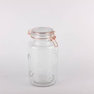 Clear glass round Jars swing top Lid