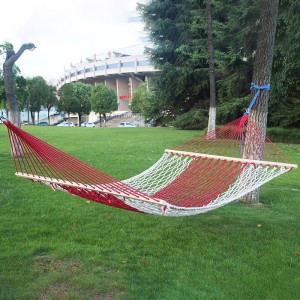 HM024 آئوٽ ڊور ڪيمپنگ ڪينواس hammock ڪاٺ جي اسپريڊ بار سان