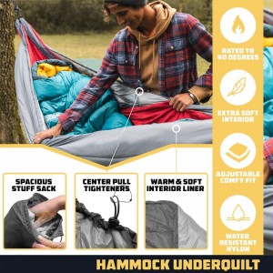 HU001 lag luam wholesale camping sab nraum zoov nylon hammock underquilt