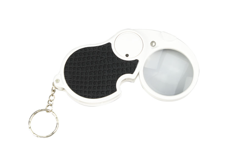 LED Light Rotatable Keychain Jewelry  Loupe Magnifying Glass 03