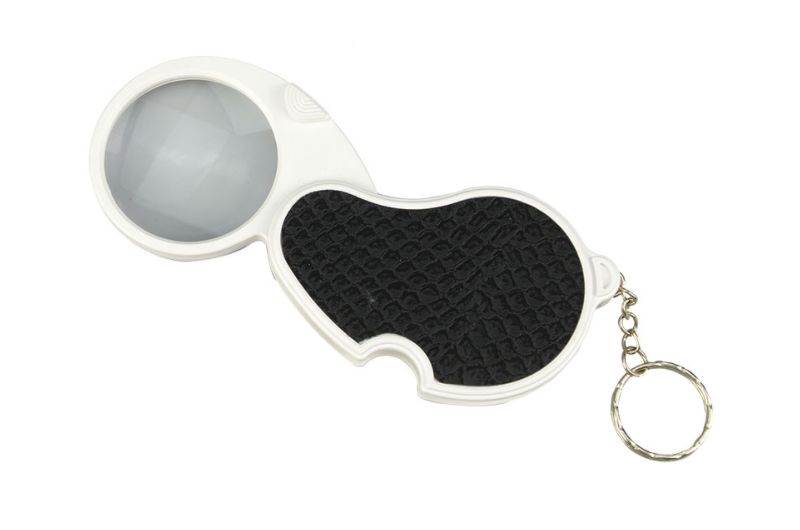 LED Light Rotatable Keychain Jewelry  Loupe Magnifying Glass 04
