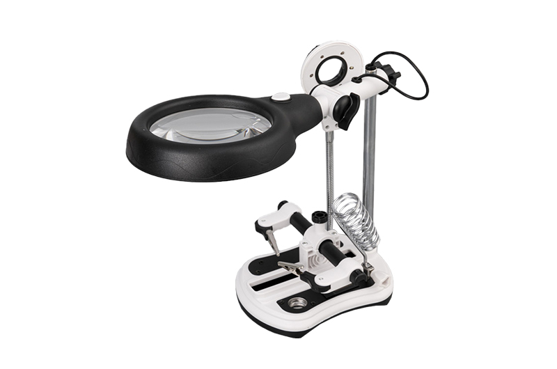 MG16130-108C Welding Helping Hands Auiliary Clip Spring Desk Lamp Magnifier 04