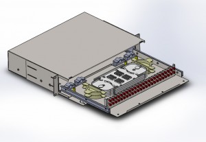 FTTH 19″ ODF 48 Core FC рамка за дистрибуција на влакна Панел за лепенка за оптички влакна