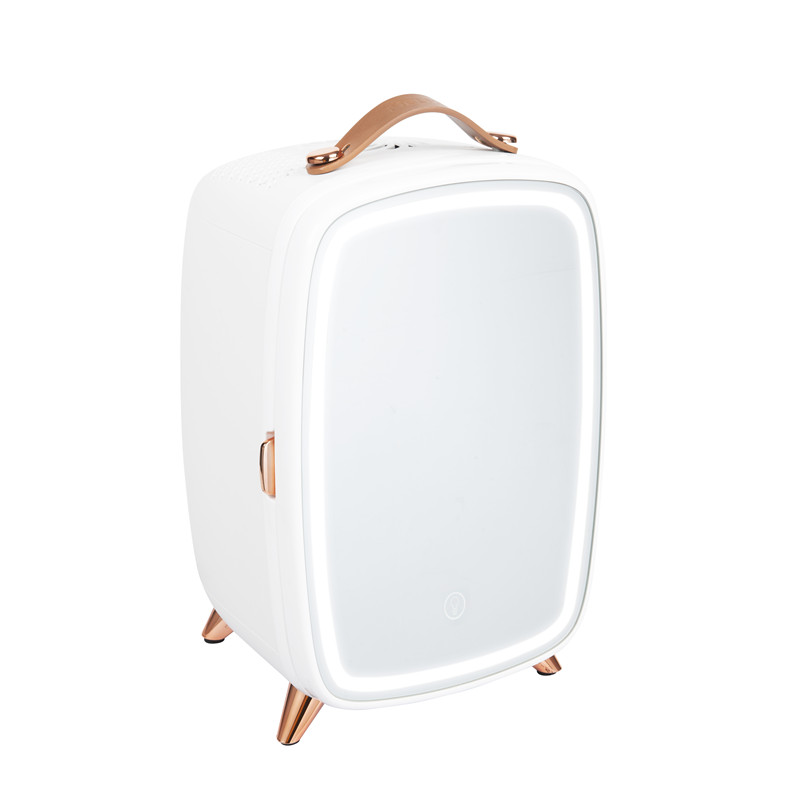 Peti sejuk mini kecantikan 6L dengan kaca cermin LED peti sejuk mini kecil untuk minuman penjagaan kulit kosmetik