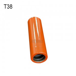 Black Thread T38 Drill semi bridge Coupling Sleeve Length 7 1/2 Inch Diameter 55mm