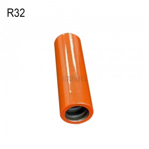 Alat Pangeboran Batu R32 MF MM Rod Speed ​​Extension Drill Rod Coupling Sleeves pikeun Pangeboran Batu Pertambangan
