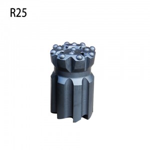R25 Kipenyo 51mm Dome Thread Taper Bit Kwa Hard Rock Drill