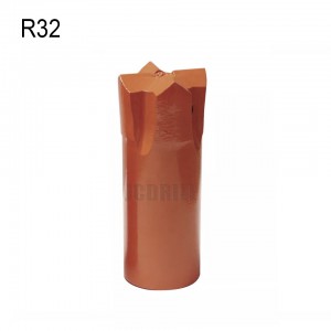 R32 - 43mm Threaded Cross Bits Rock Drilling Bit សម្រាប់ការជីកយករ៉ែធ្យូងថ្មក្រោមដី