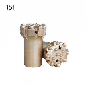 T51 – 127mm kulové knoflíkové bity s balistickým závitem Vysoká odolnost proti opotřebení