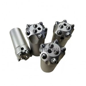 11 ដឺក្រេ 41mm 8 ប៊ូតុង Tungsten Carbide Tapered Rock Drill Button Bits Rock Drilling Bits