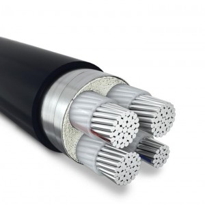 YJLV22 0,6/1KV 2-5 yadroli 16-400mm² zirhli ko'milgan alyuminiy yadroli quvvat kabeli