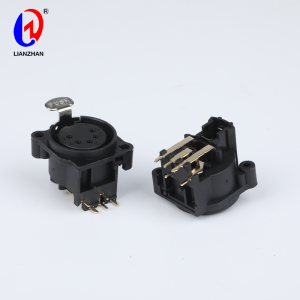 XLR Female Straight Terminal Chassis Connector 5 Pole Panel Mount Socket Connector