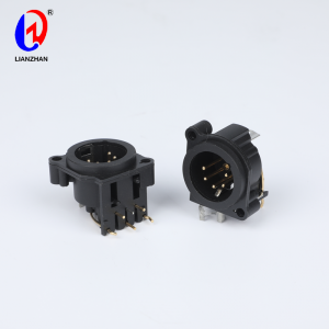 Angle Pin XLR Male Chassis Connector 5 Pin Cannon XLR Panel Mount Socket