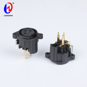XLR Chassis Panel Mount Female Socket Connector 3 Pin D Series Size Jack Audio Studio Connector