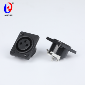 3 Pin XLR Female Socket Panel Chassis Mount Connector for Audio Video Amplifier