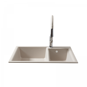 Kameni podgradni kuhinjski sudoper s dvostrukom zdjelom, niska pregrada za više radnog prostora