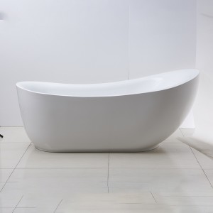 New Generation Freestanding Oval Bath Stone White, Ndi Zinyalala Ndi kusefukira