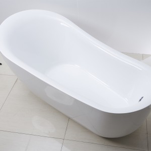 Új generációs szabadon álló ovális fürdőkő fehér, hulladékkal és túlfolyóval